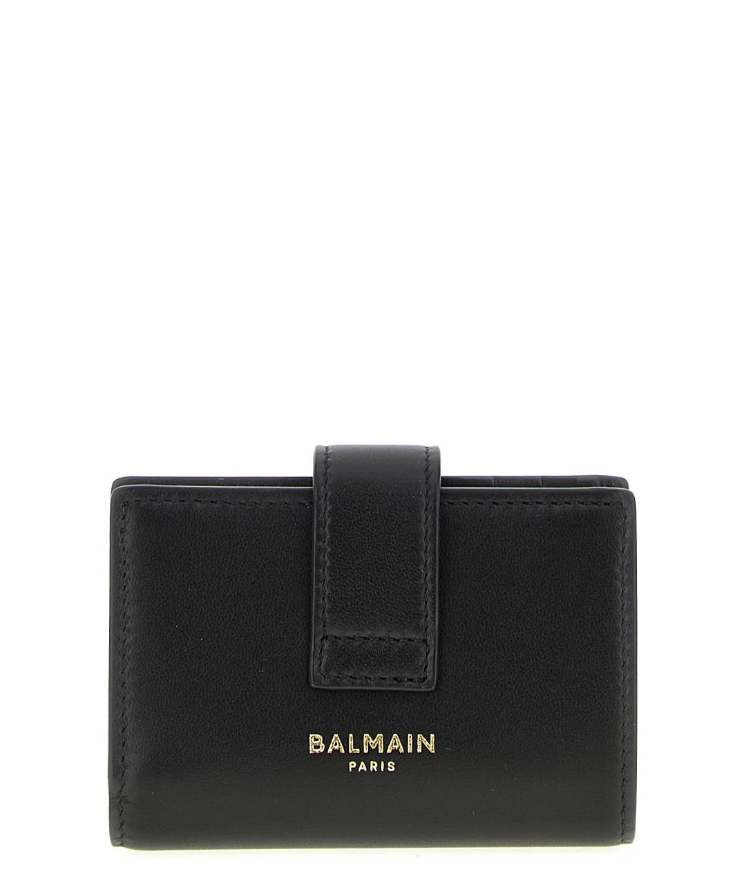 BALMAIN Черный кожаный кошелек, фото 2