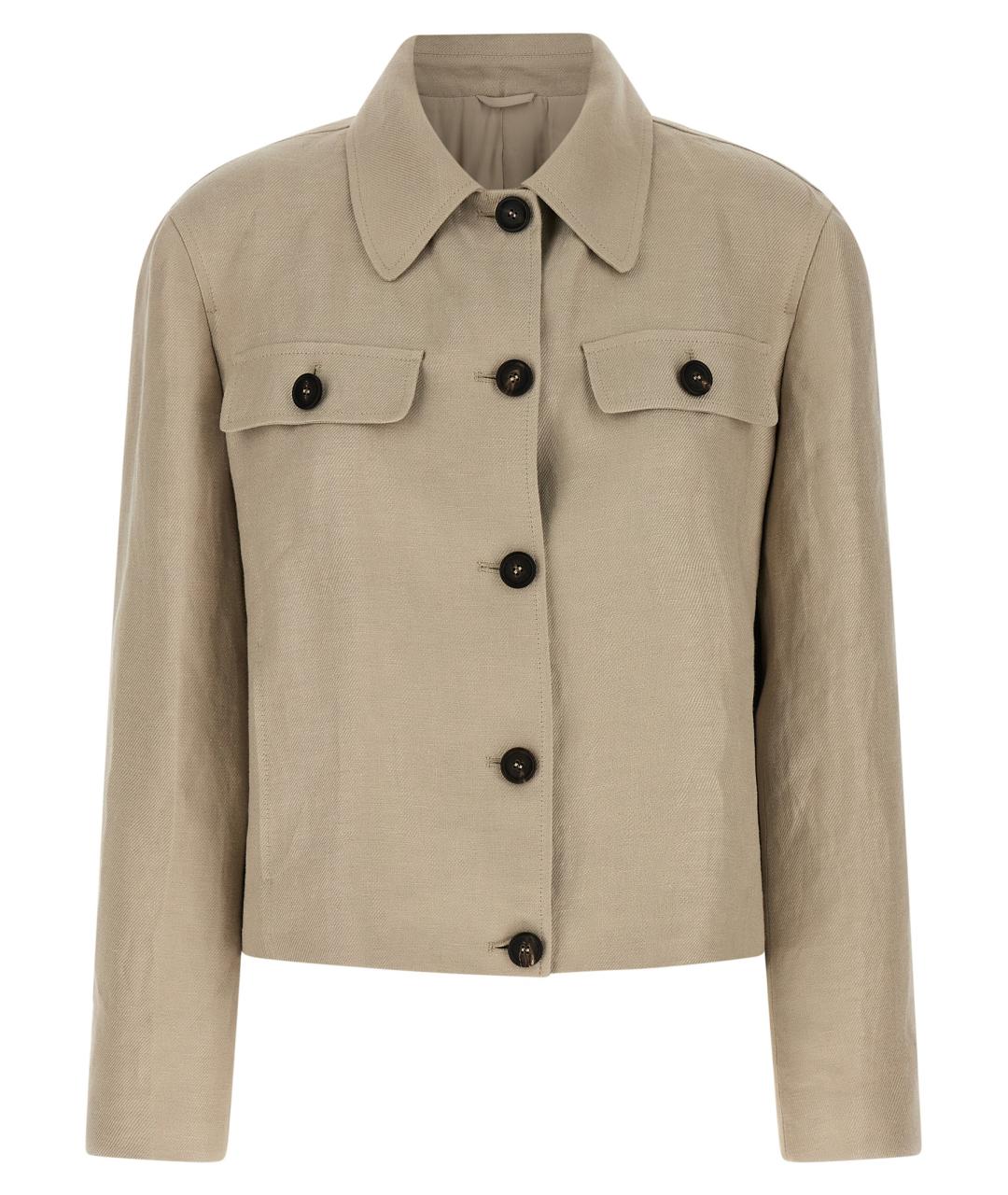 BRUNELLO CUCINELLI Бежевая льняная куртка, фото 1