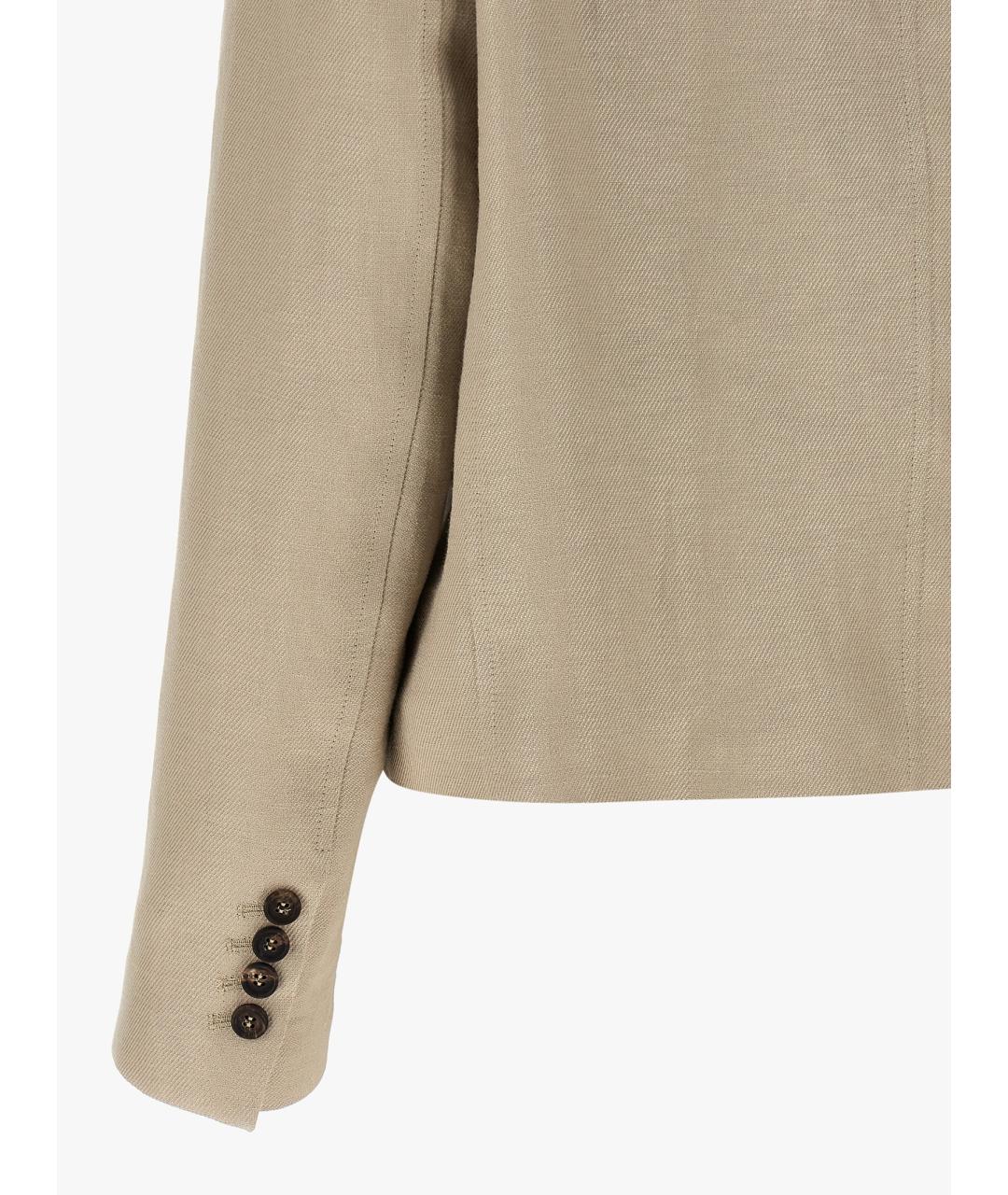 BRUNELLO CUCINELLI Бежевая льняная куртка, фото 4