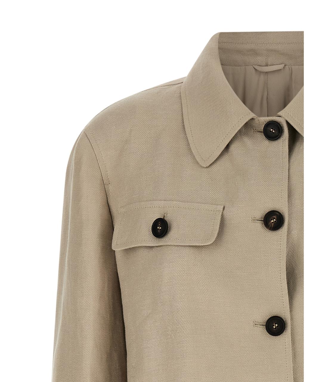 BRUNELLO CUCINELLI Бежевая льняная куртка, фото 3