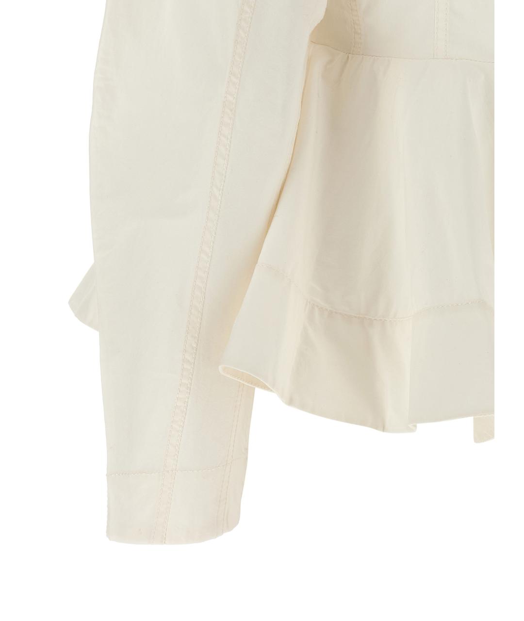 GANNI Белая хлопковая рубашка, фото 4