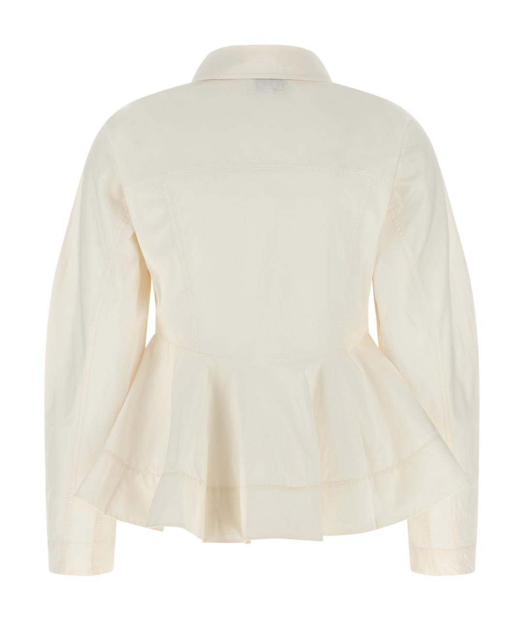 GANNI Белая хлопковая рубашка, фото 2