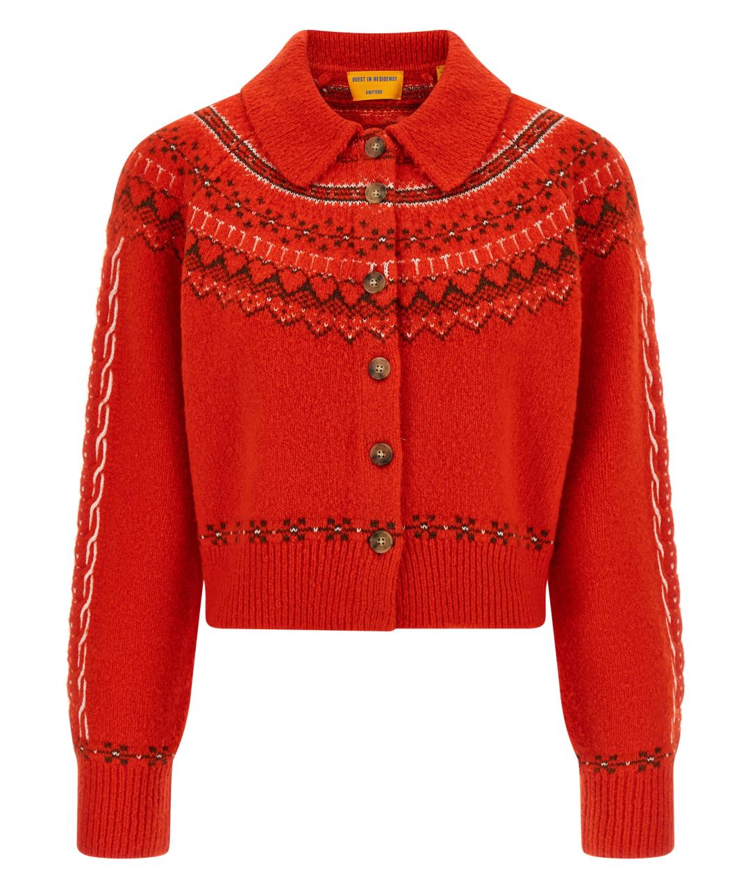 GUEST IN RESIDENCE Красный шерстяной кардиган, фото 1