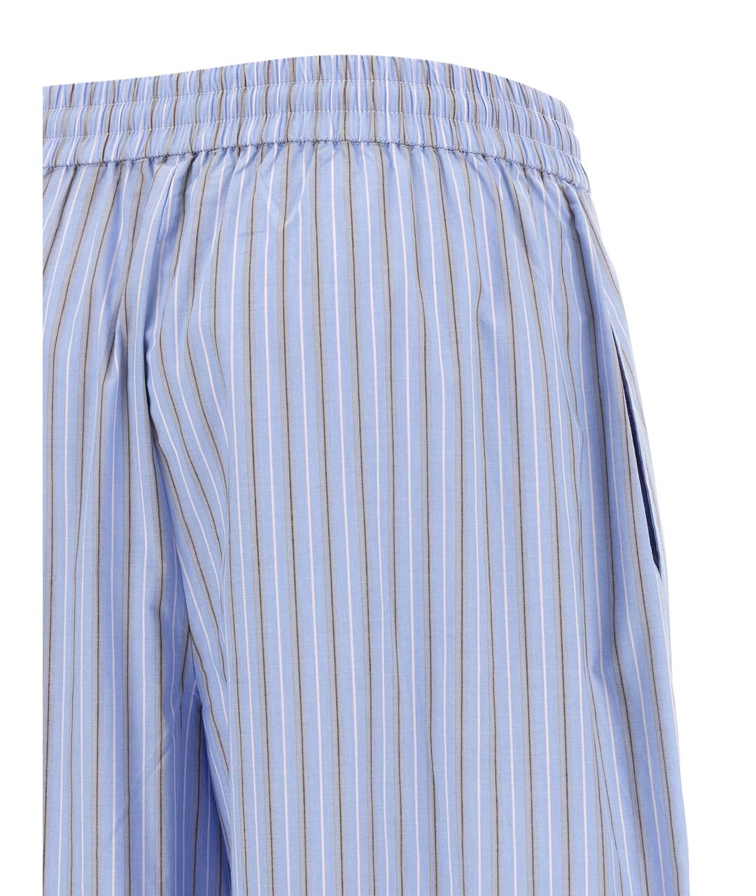 ROTATE Голубые хлопковые прямые брюки, фото 4