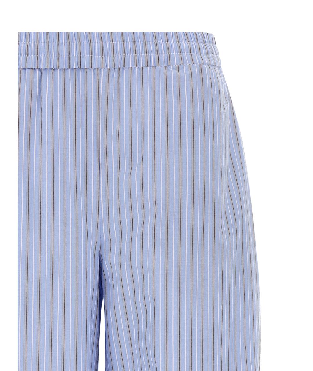 ROTATE Голубые хлопковые прямые брюки, фото 3