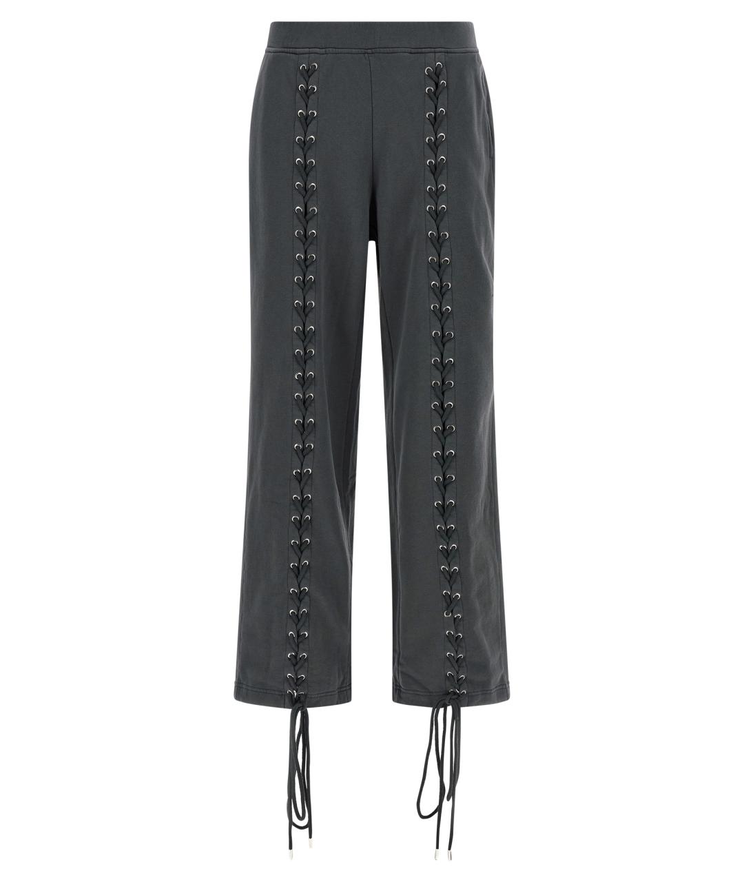 ROTATE Серые хлопковые прямые брюки, фото 1