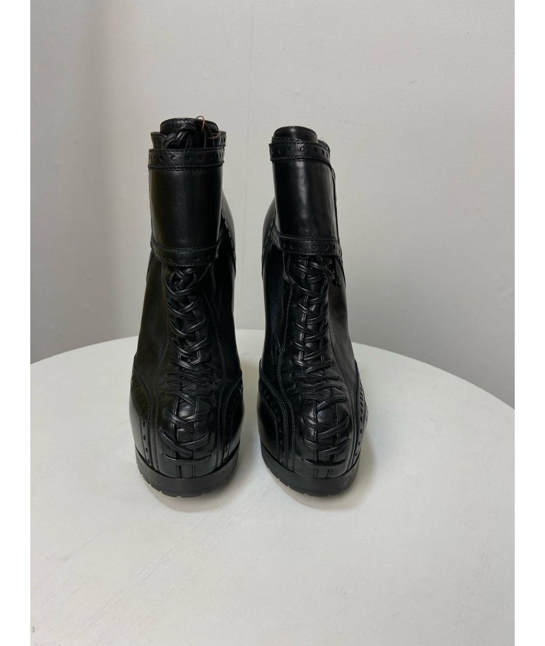 SAINT LAURENT Черные кожаные ботильоны, фото 2