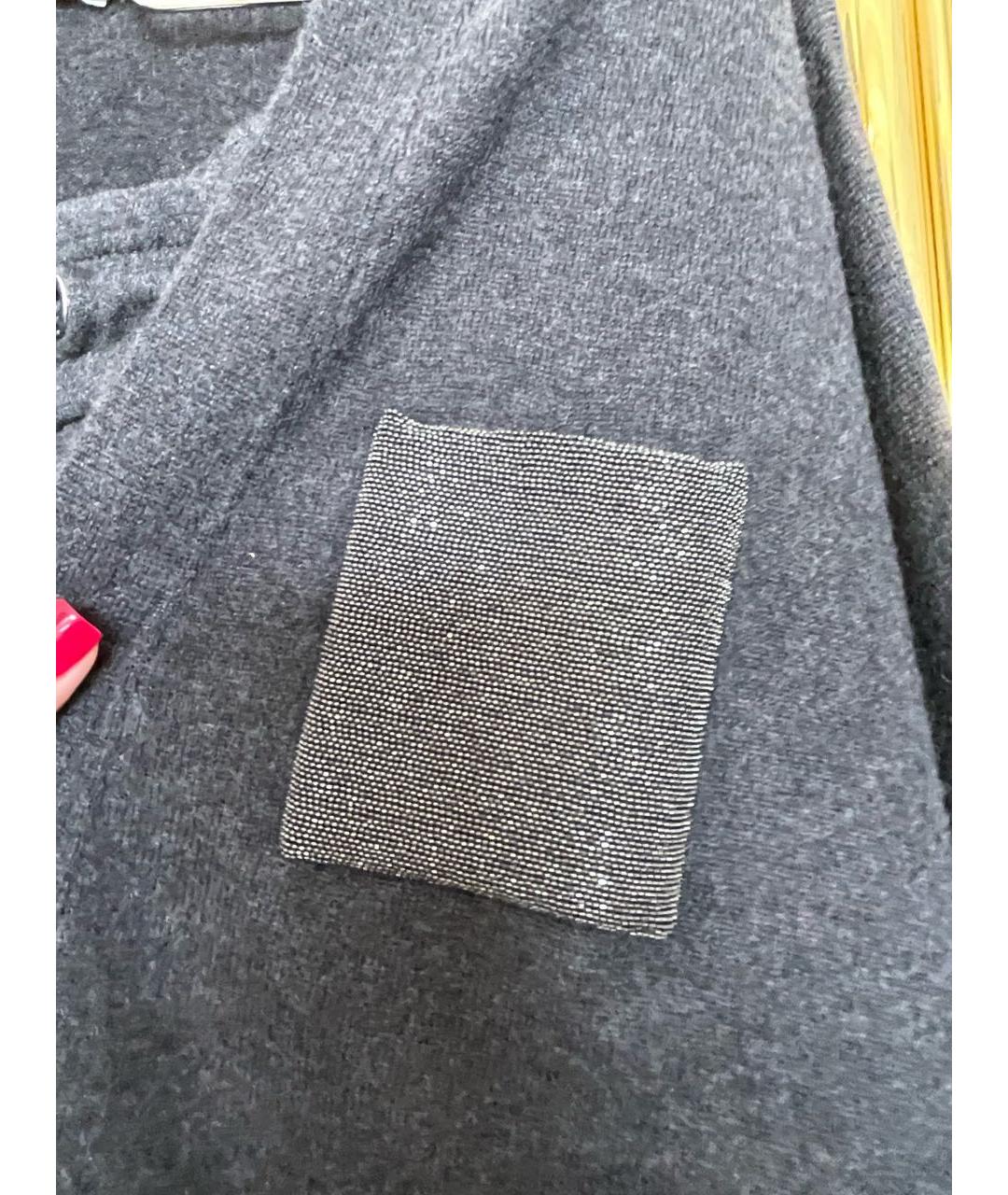 BRUNELLO CUCINELLI Антрацитовый шерстяной костюм с брюками, фото 4