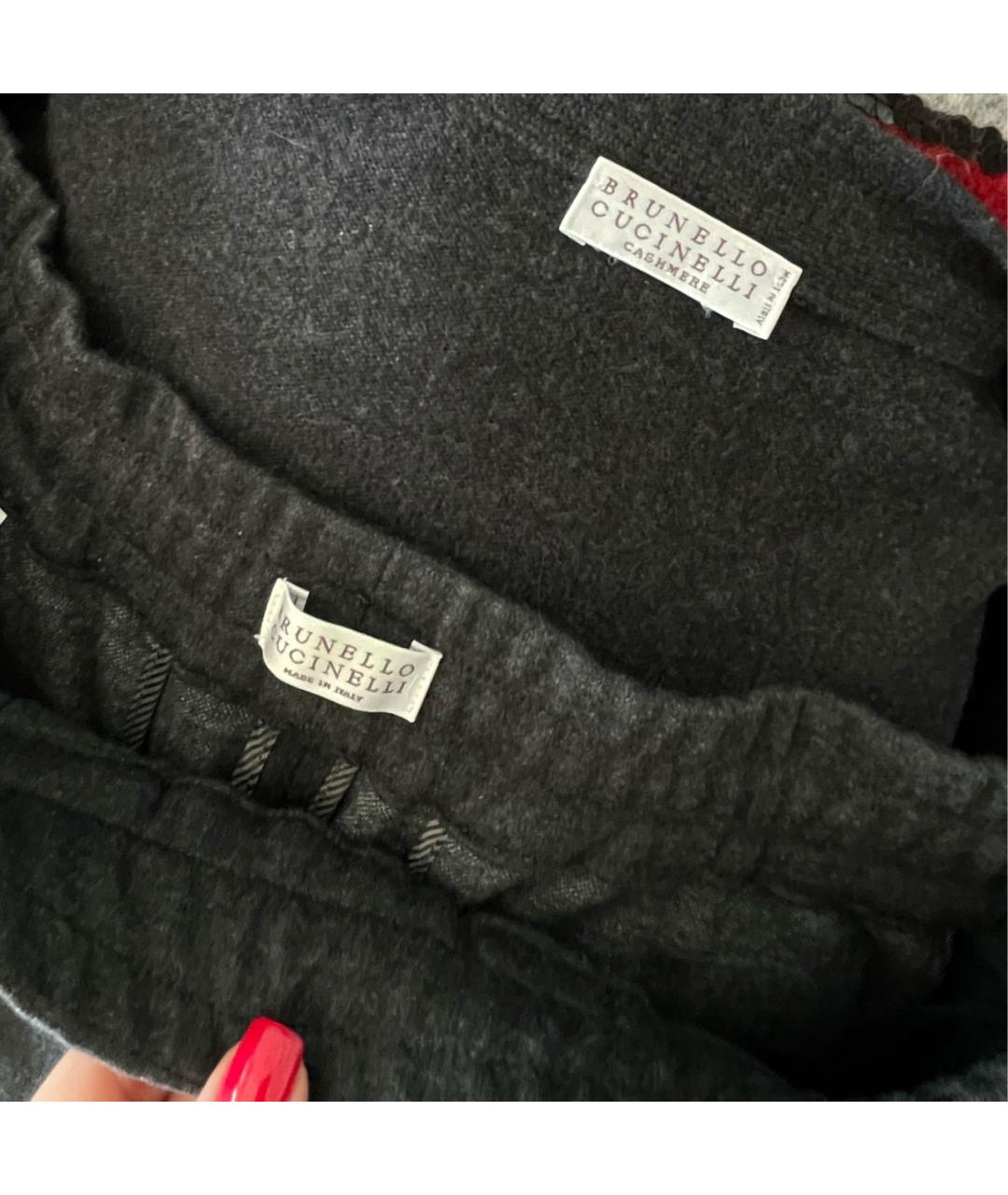 BRUNELLO CUCINELLI Антрацитовый шерстяной костюм с брюками, фото 3