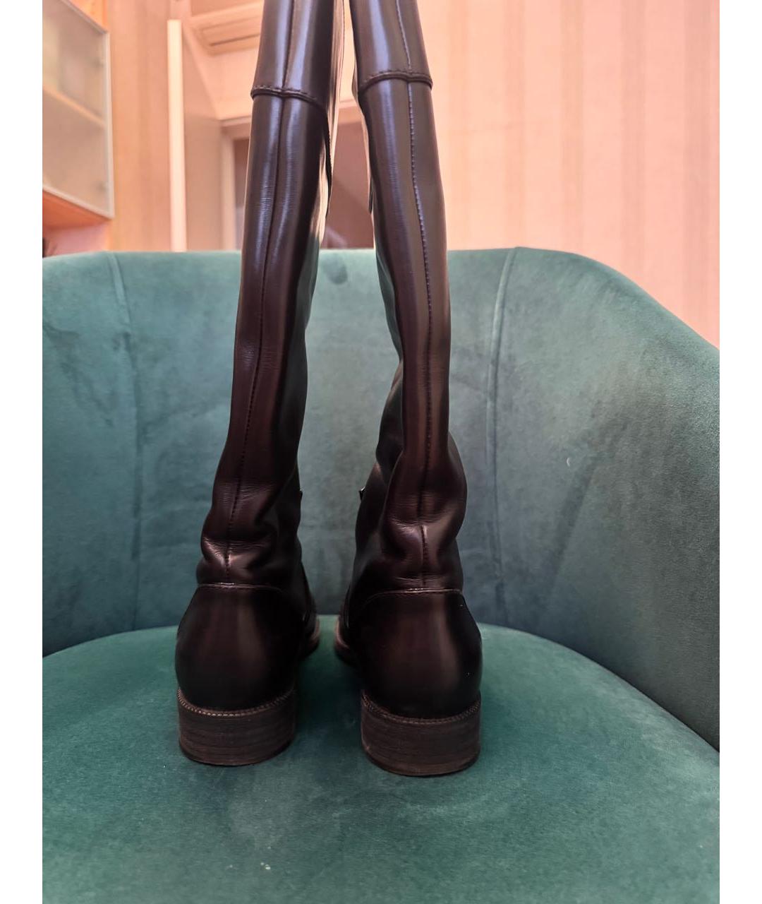 LOUIS VUITTON Черные кожаные сапоги, фото 4