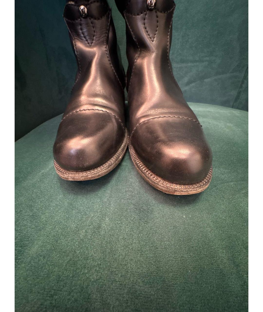 LOUIS VUITTON Черные кожаные сапоги, фото 5