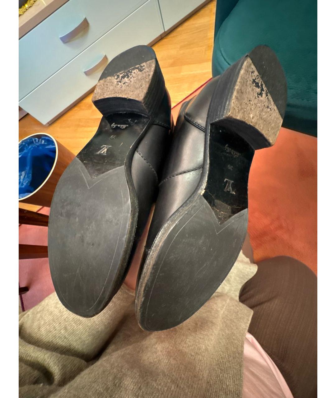 LOUIS VUITTON Черные кожаные сапоги, фото 6