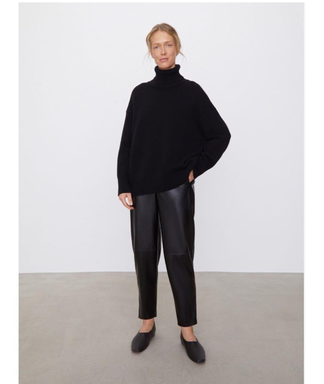 12 STOREEZ Черные полиэстеровые брюки широкие, фото 9