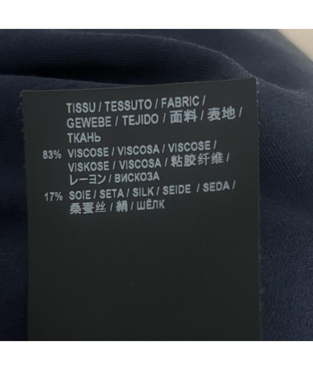 SAINT LAURENT Темно-синяя вискозная рубашка, фото 5