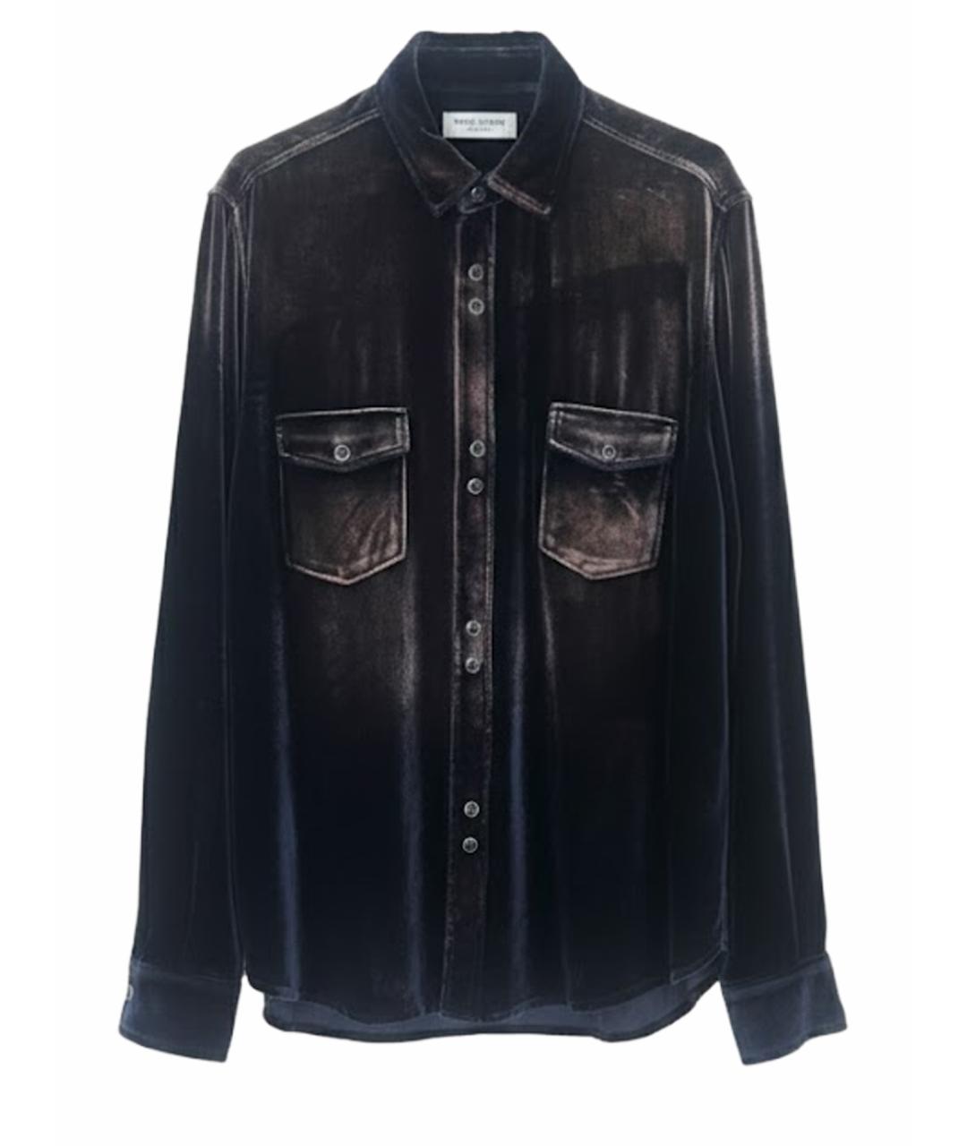 SAINT LAURENT Темно-синяя вискозная рубашка, фото 1