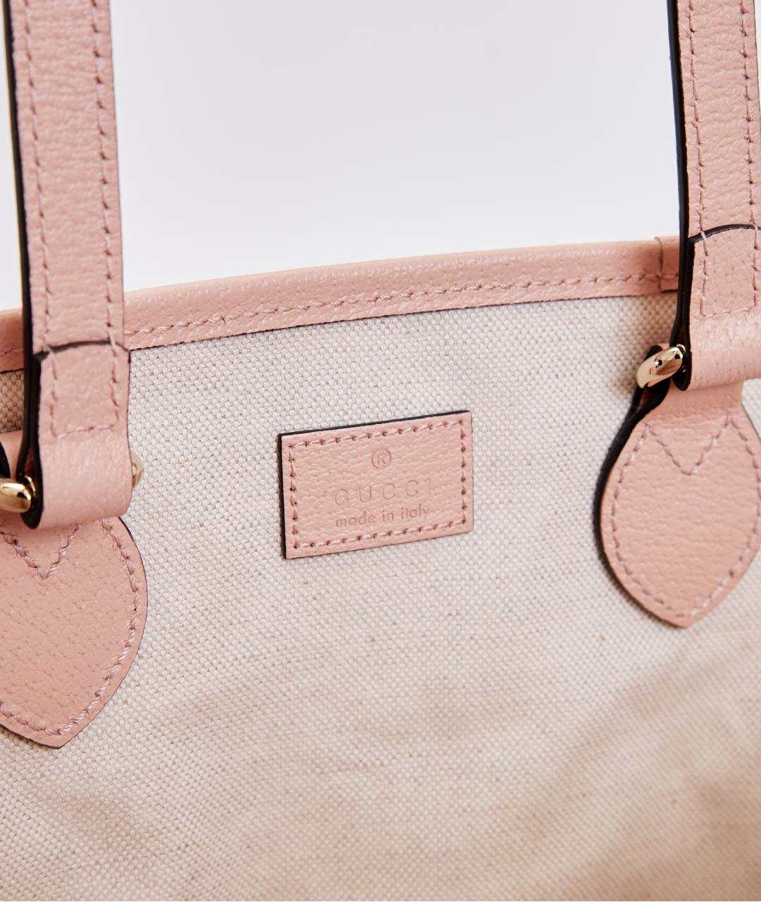 GUCCI Розовая кожаная сумка тоут, фото 6