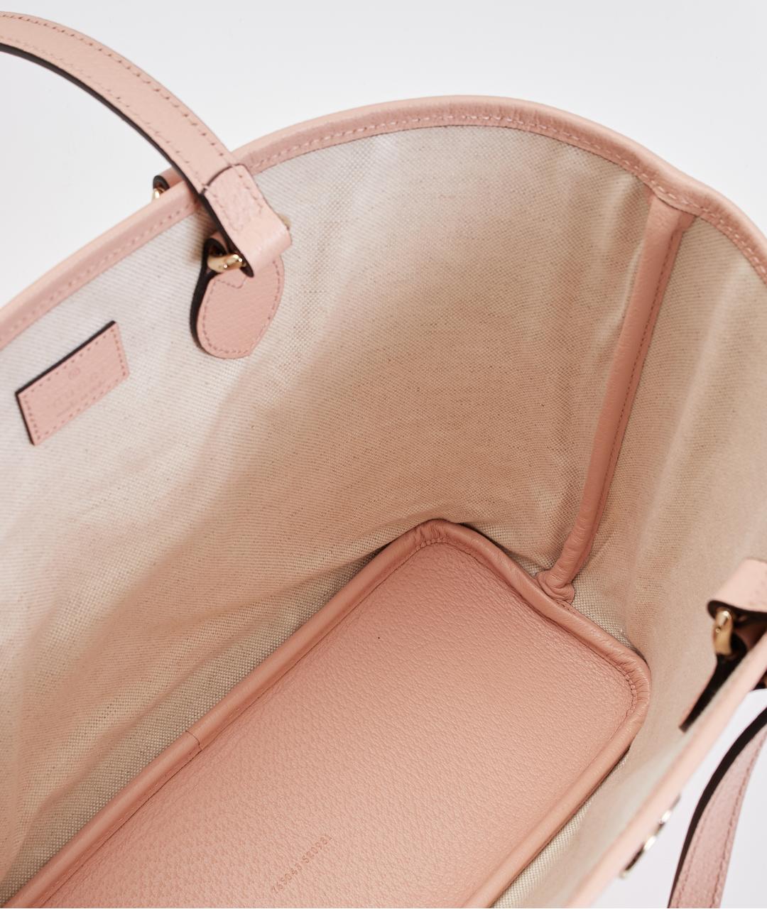 GUCCI Розовая кожаная сумка тоут, фото 5