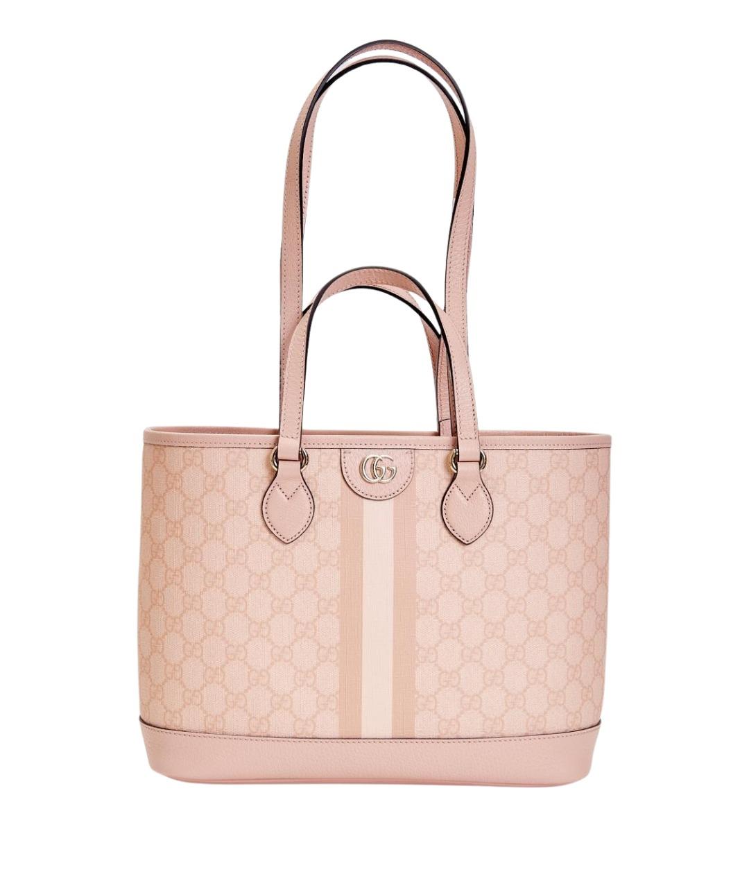 GUCCI Розовая кожаная сумка тоут, фото 1