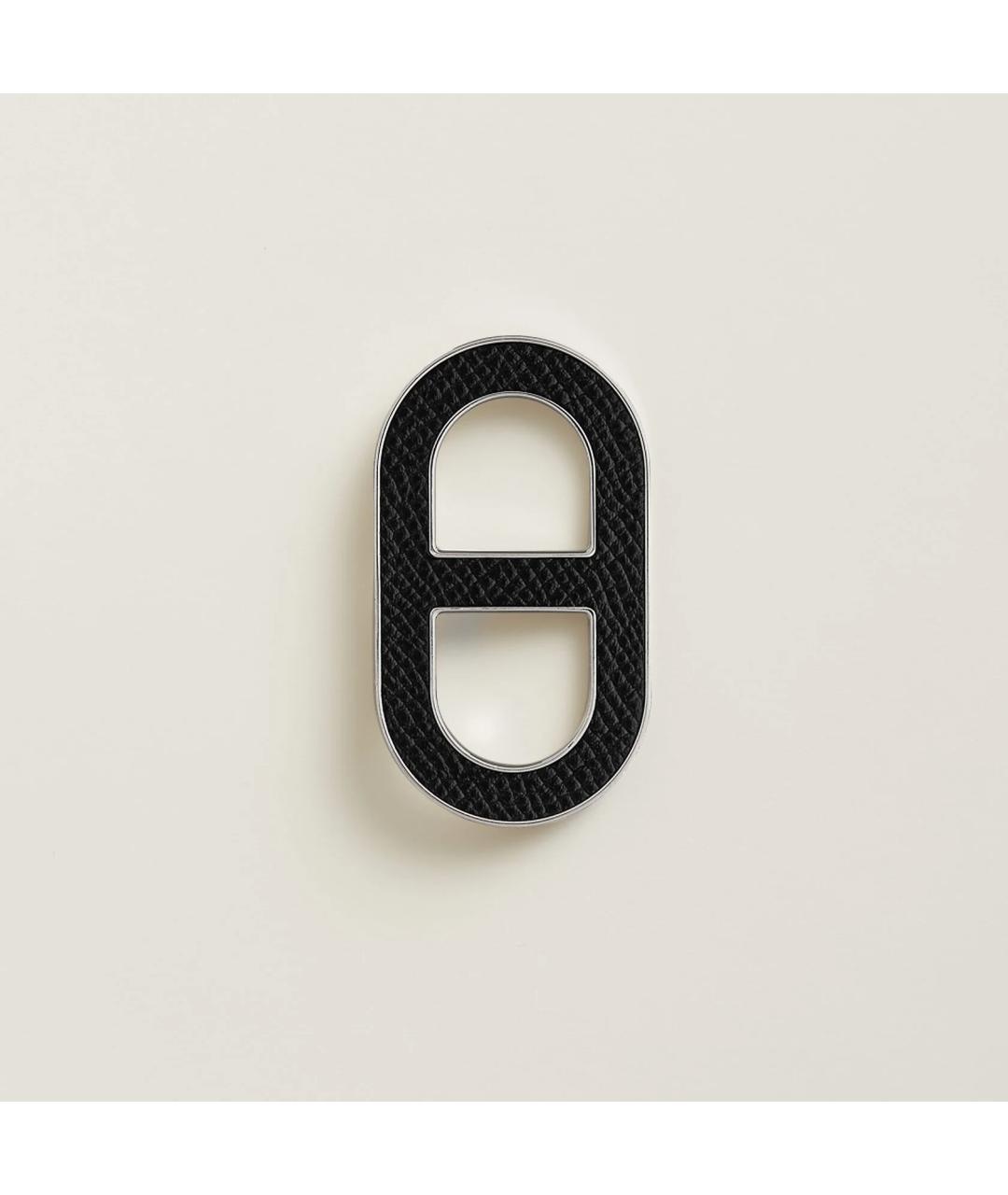 HERMES Черная кожаная булавка / брошь, фото 5