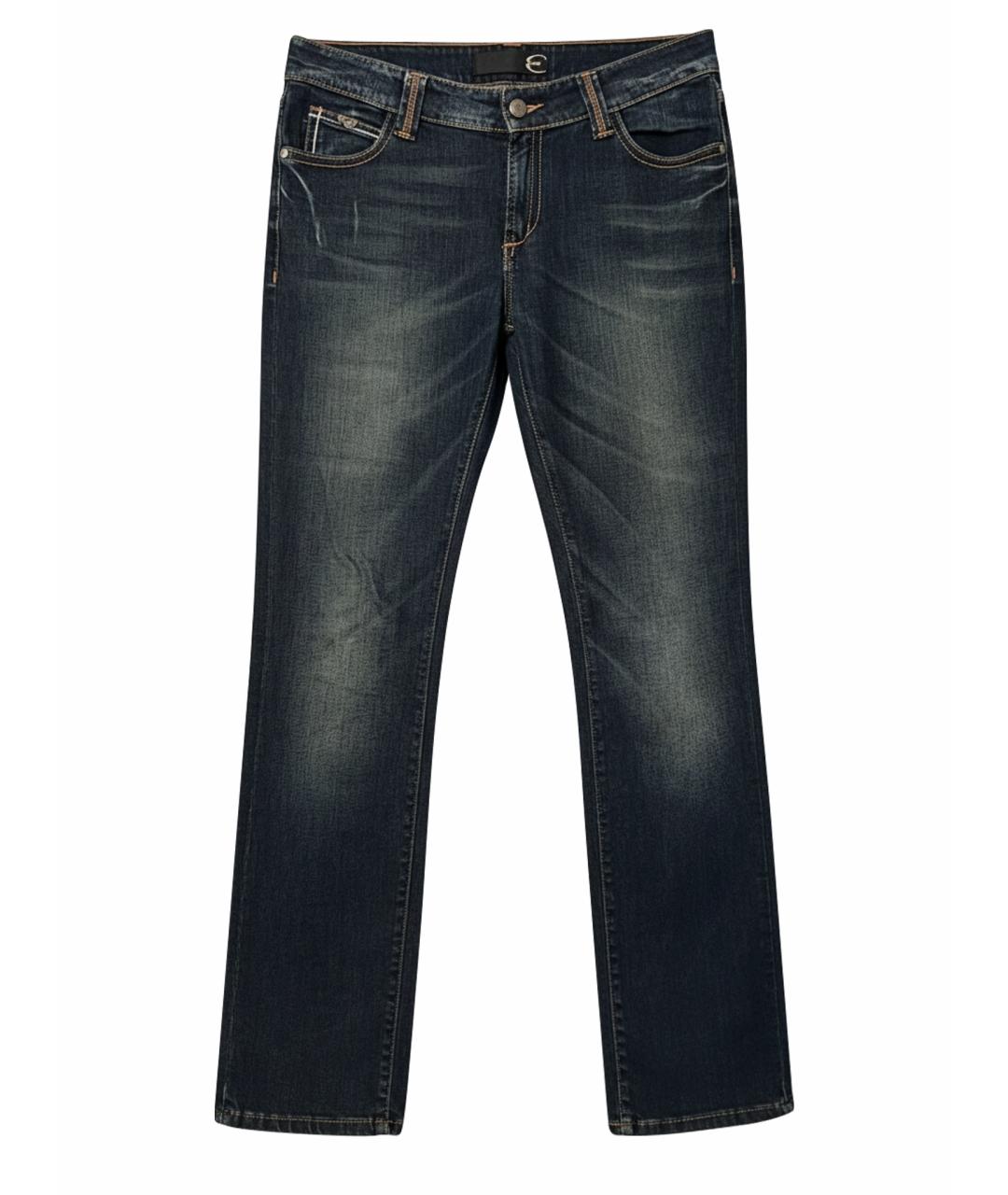 JUST CAVALLI Темно-синие хлопковые прямые джинсы, фото 1