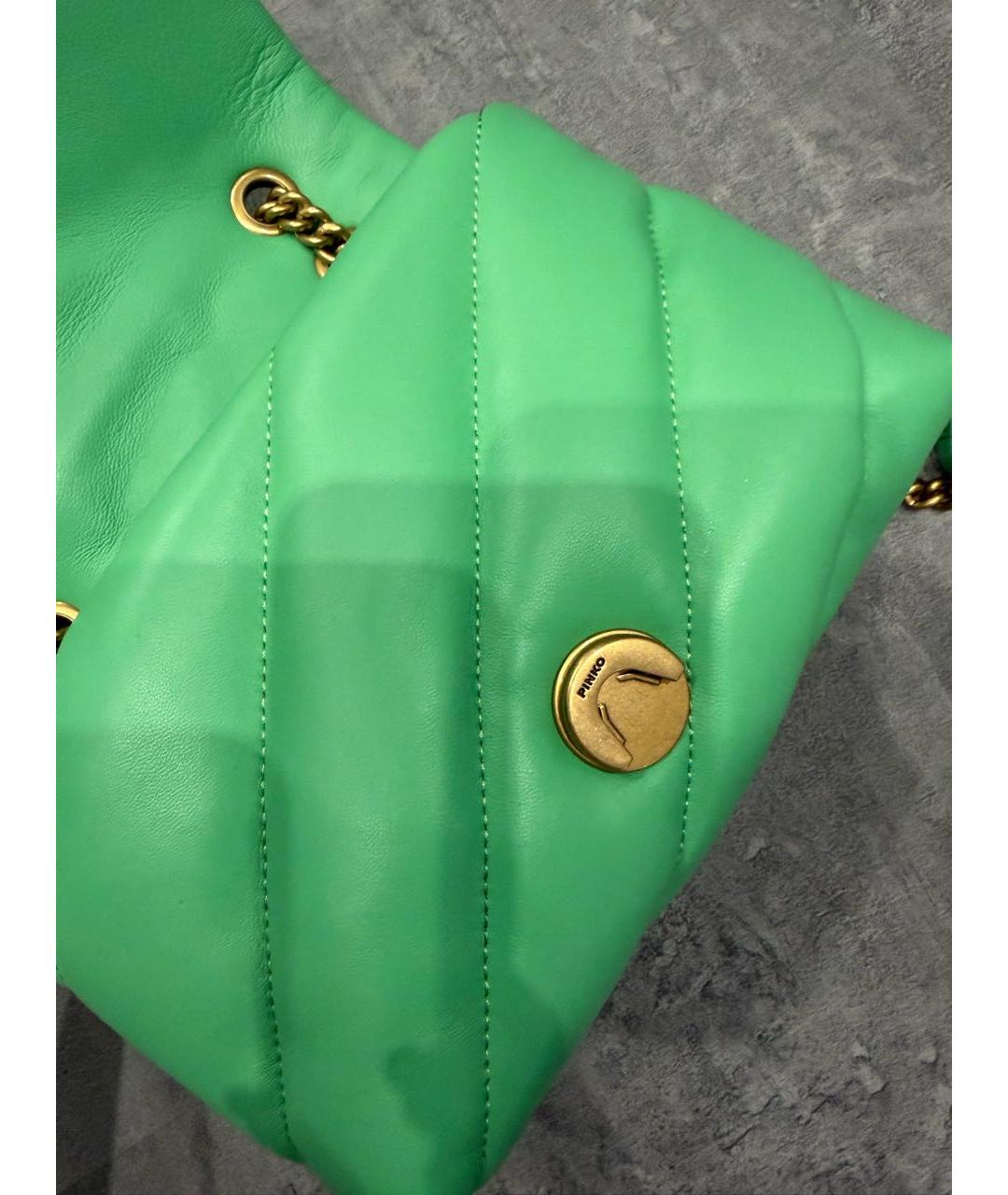 PINKO Зеленая кожаная сумка через плечо, фото 6