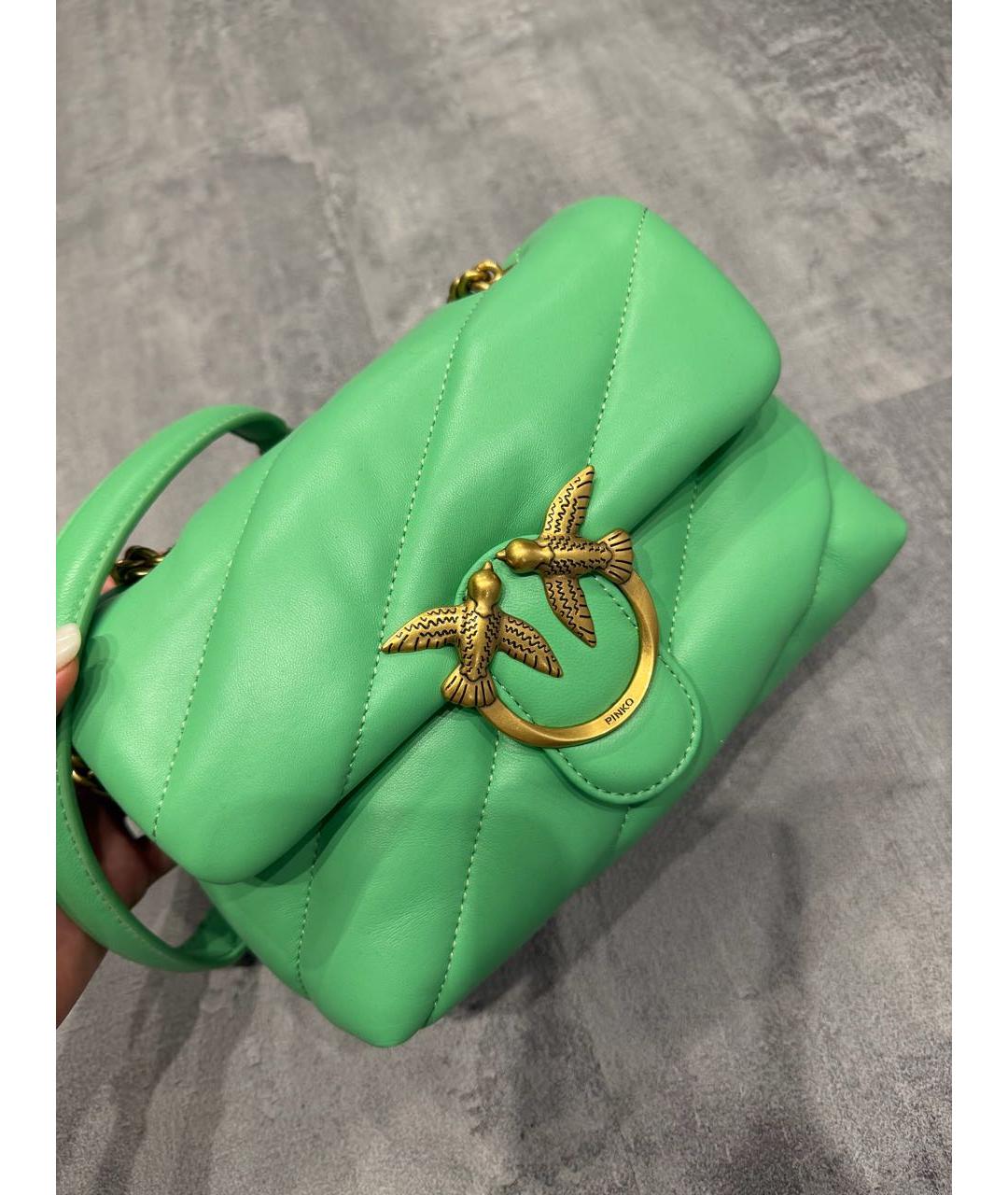 PINKO Зеленая кожаная сумка через плечо, фото 9