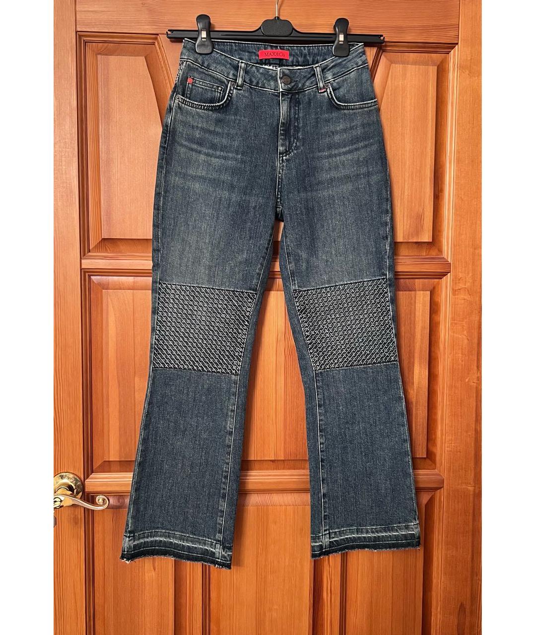 MAX MARA Синие хлопковые прямые джинсы, фото 4
