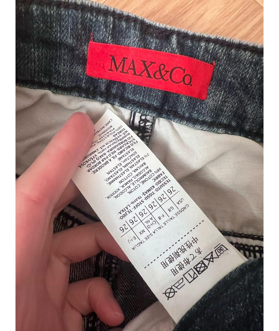 MAX MARA Синие хлопковые прямые джинсы, фото 3