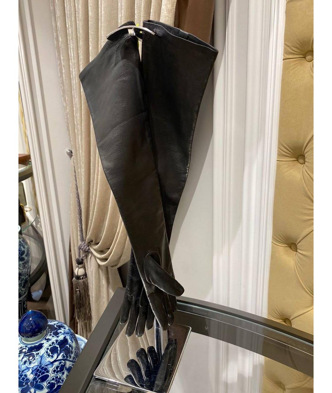 ETRO Черные кожаные перчатки, фото 4