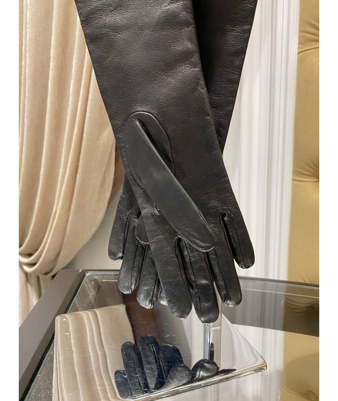 ETRO Черные кожаные перчатки, фото 3
