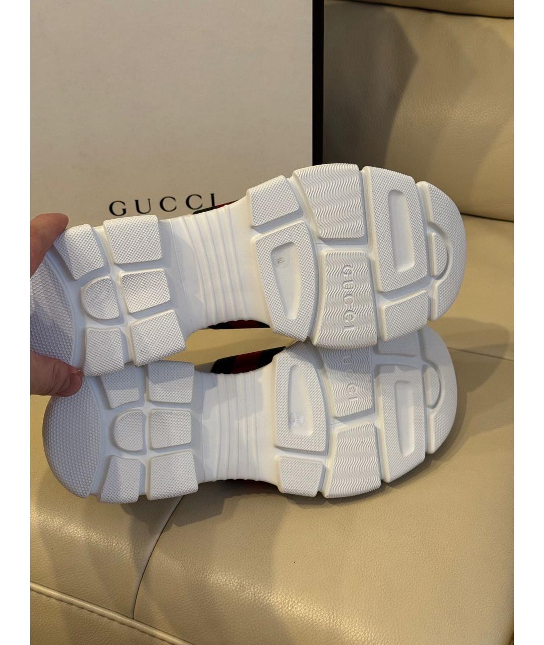 GUCCI Белые кожаные низкие кроссовки / кеды, фото 7