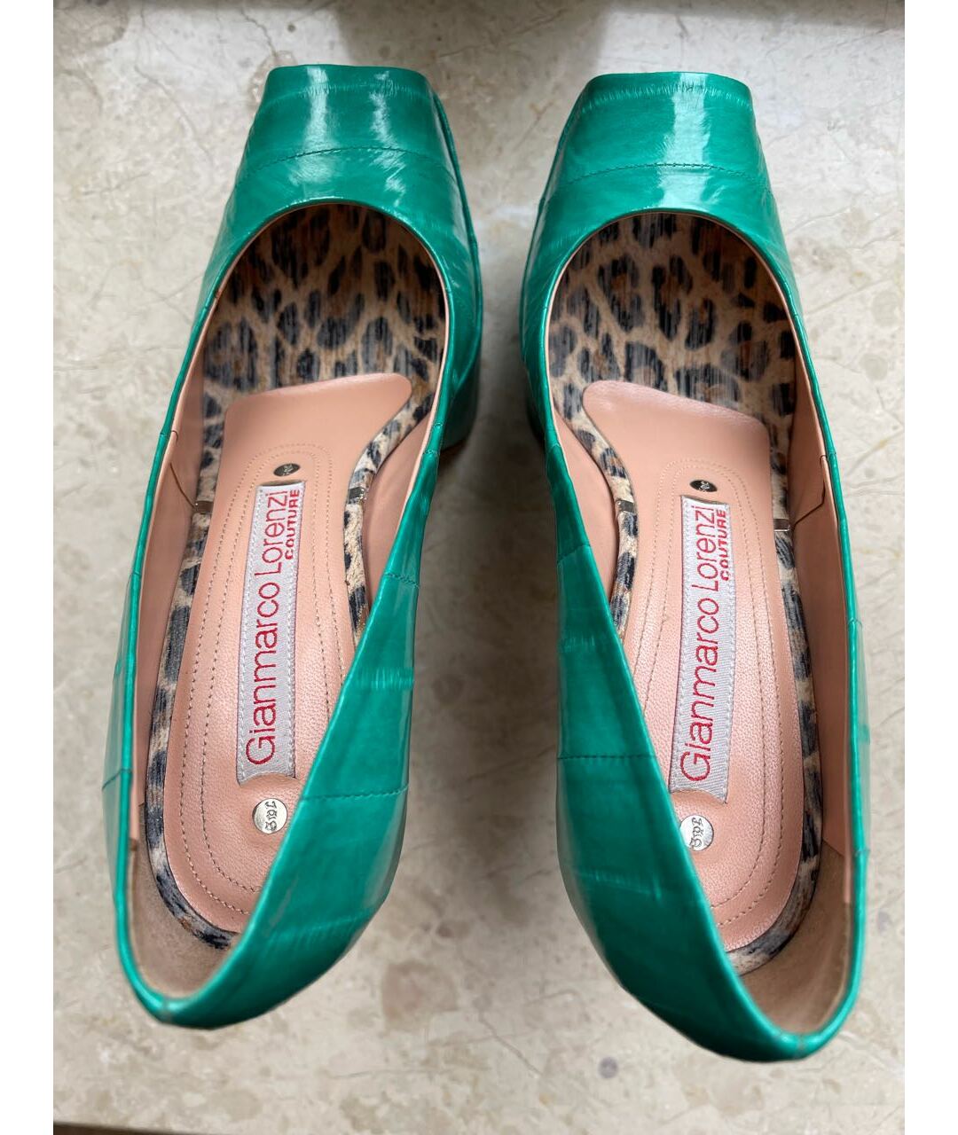 GIAN MARCO LORENZI Зеленые кожаные туфли, фото 3
