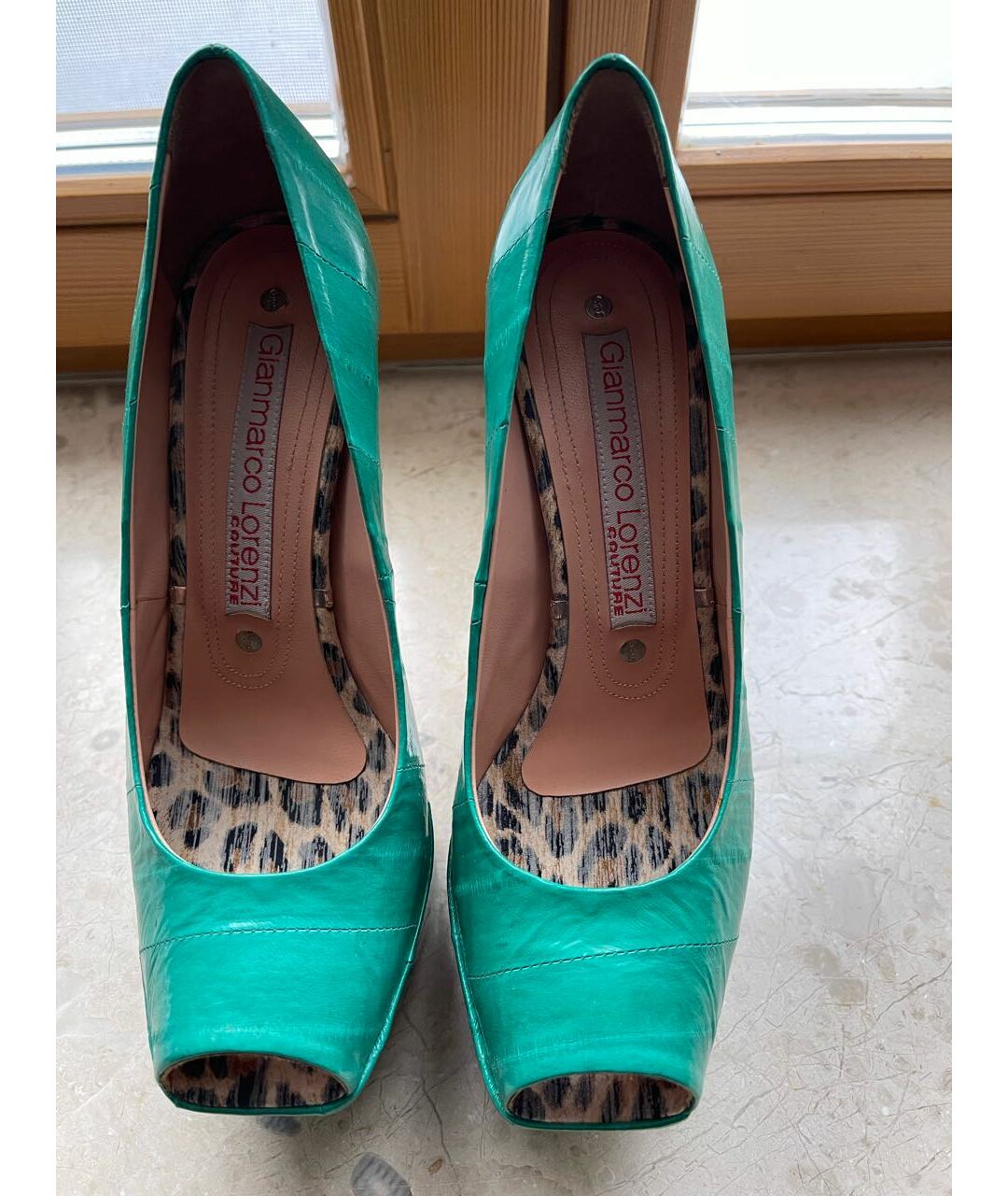 GIAN MARCO LORENZI Зеленые кожаные туфли, фото 2