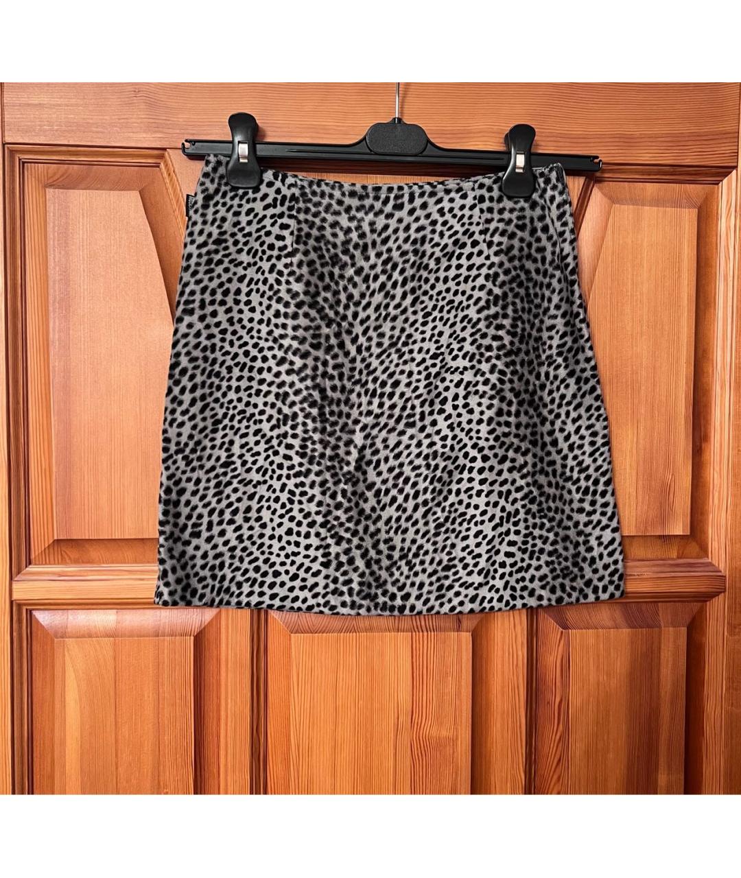 MOSCHINO Серая юбка мини, фото 4