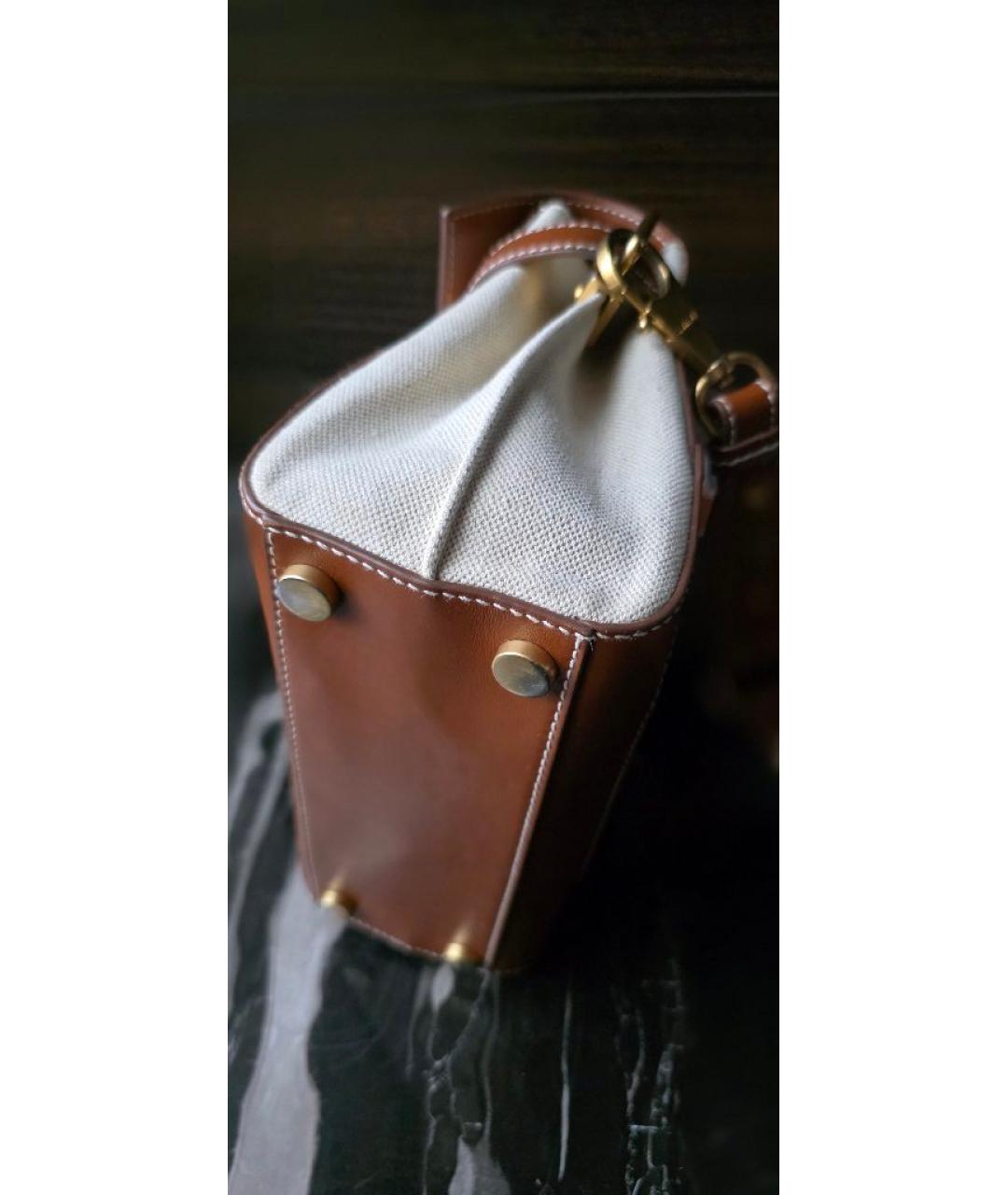 BALMAIN Бежевая тканевая сумка с короткими ручками, фото 6