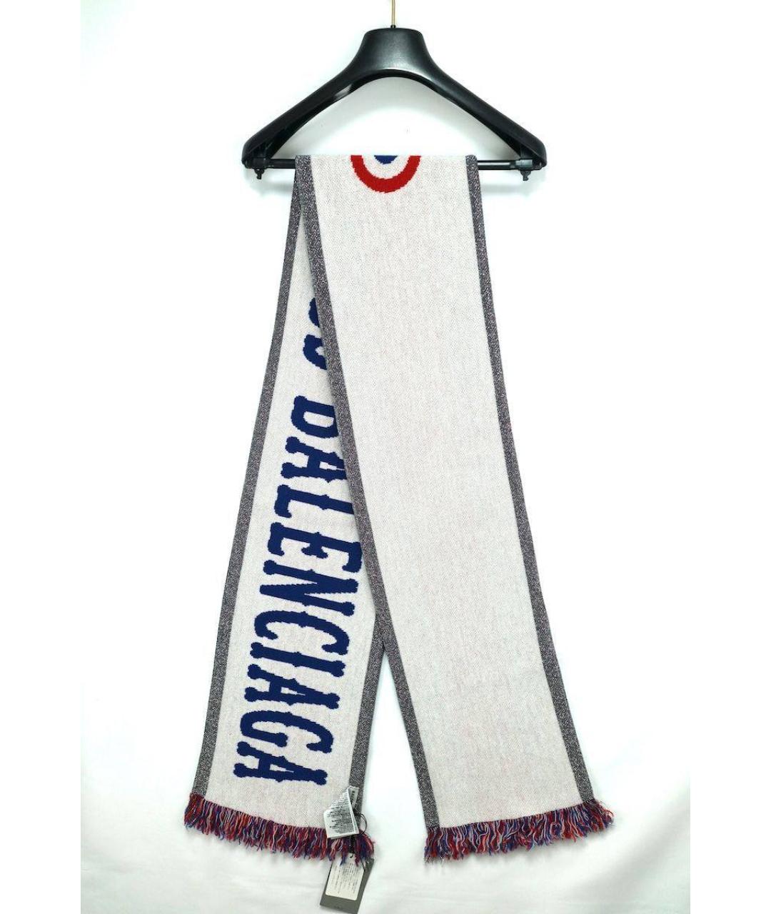 BALENCIAGA Белый шерстяной шарф, фото 2