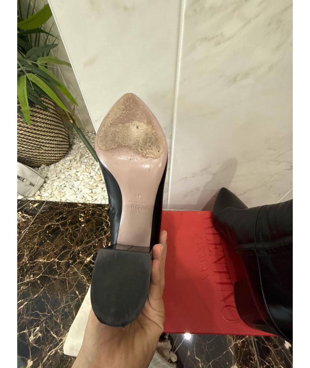 VALENTINO Черные кожаные ботильоны, фото 6