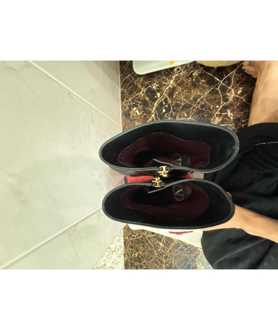 VALENTINO Черные кожаные ботильоны, фото 3