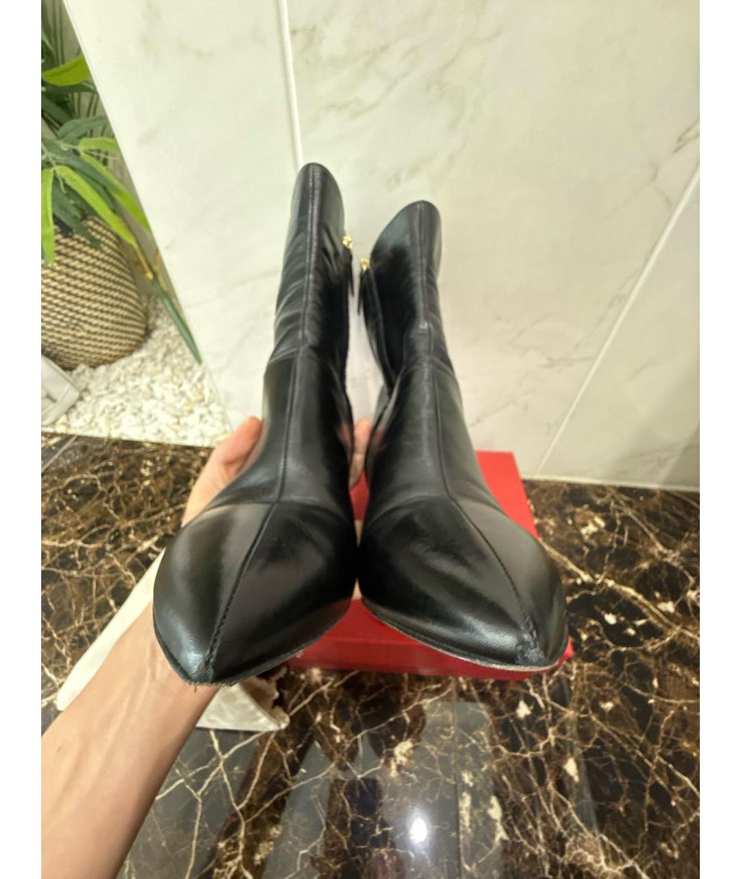 VALENTINO Черные кожаные ботильоны, фото 7