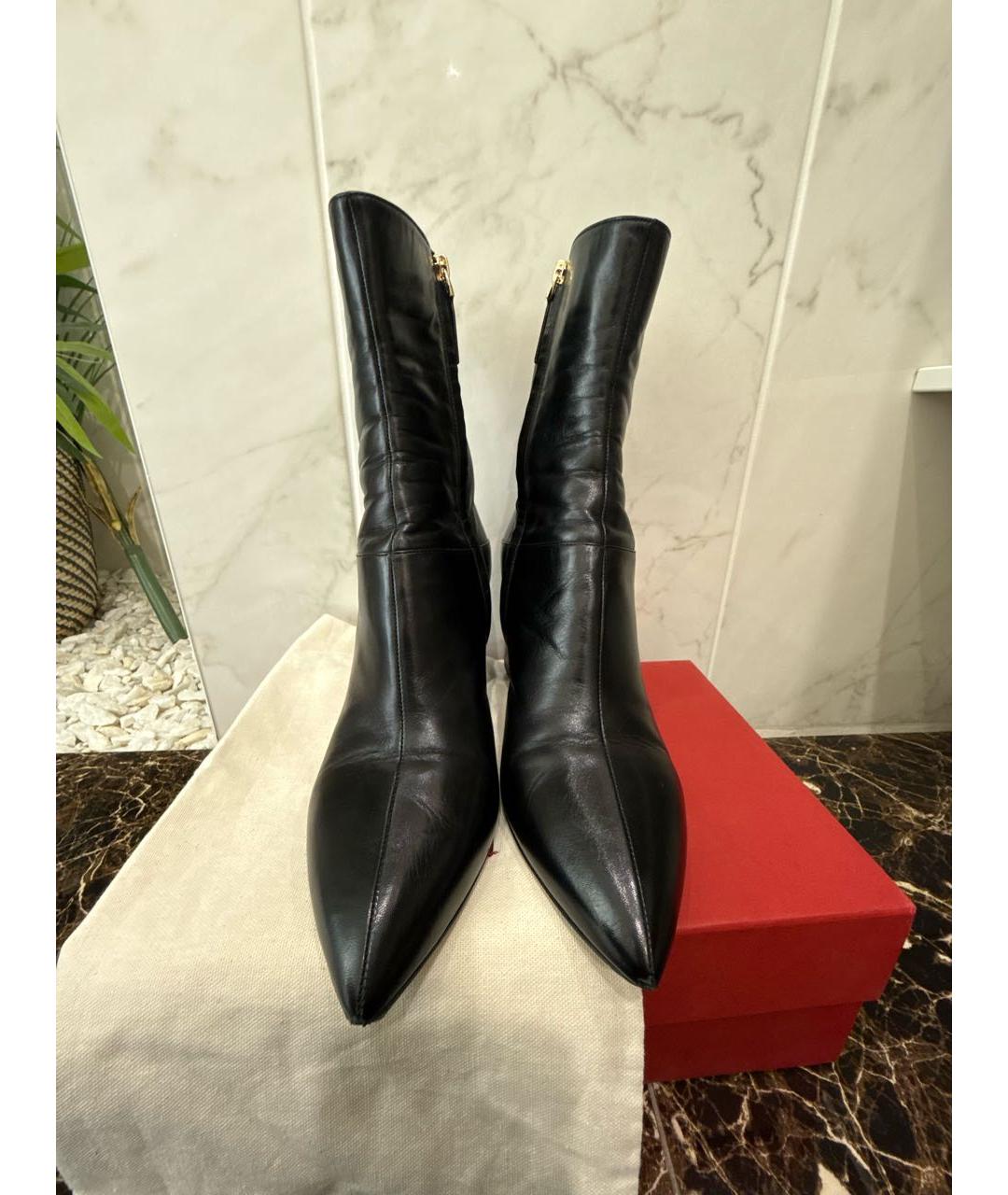 VALENTINO Черные кожаные ботильоны, фото 2