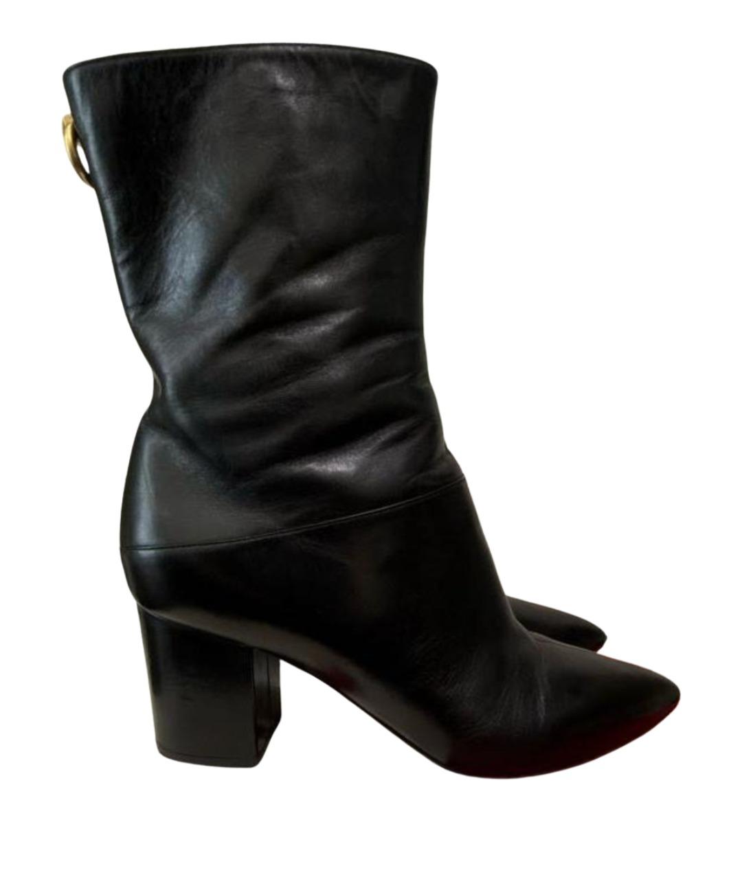 VALENTINO Черные кожаные ботильоны, фото 1