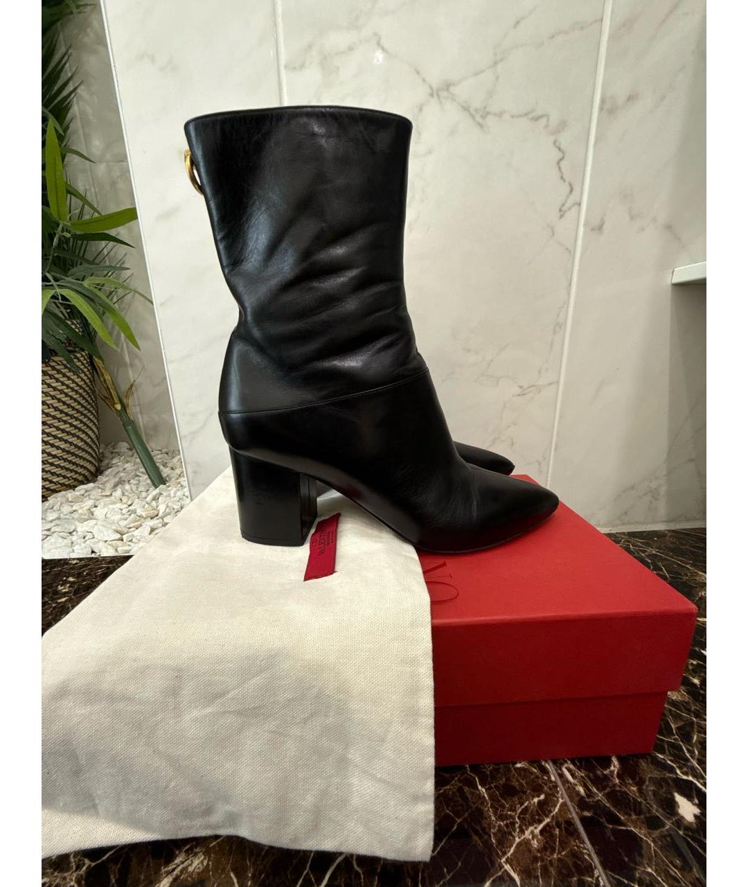 VALENTINO Черные кожаные ботильоны, фото 9