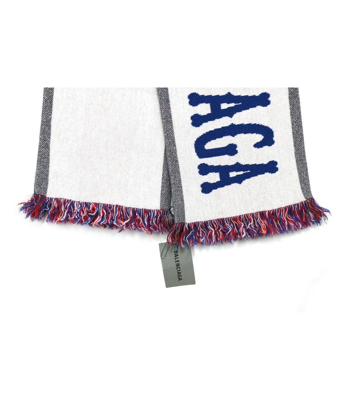 BALENCIAGA Белый шерстяной шарф, фото 3