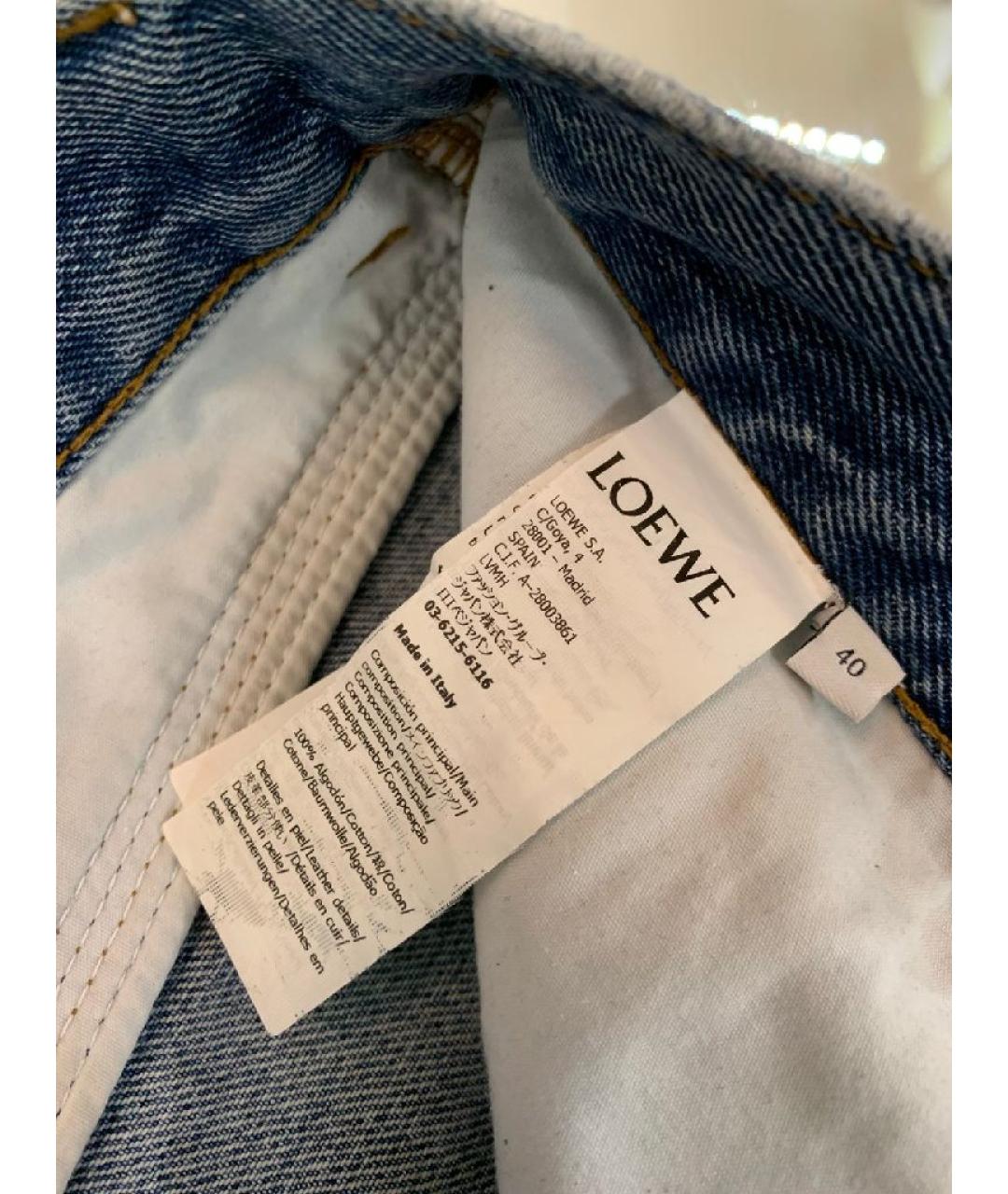 LOEWE Синие хлопковые прямые джинсы, фото 4