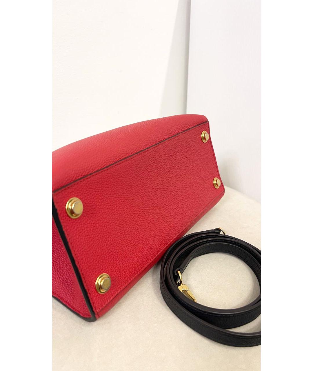LOUIS VUITTON Красная кожаная сумка с короткими ручками, фото 5