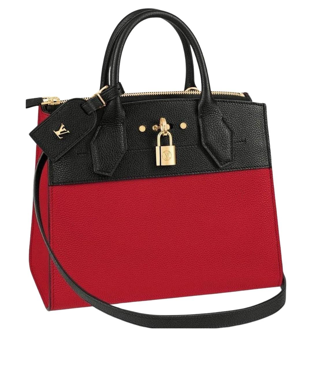 LOUIS VUITTON Красная кожаная сумка с короткими ручками, фото 1