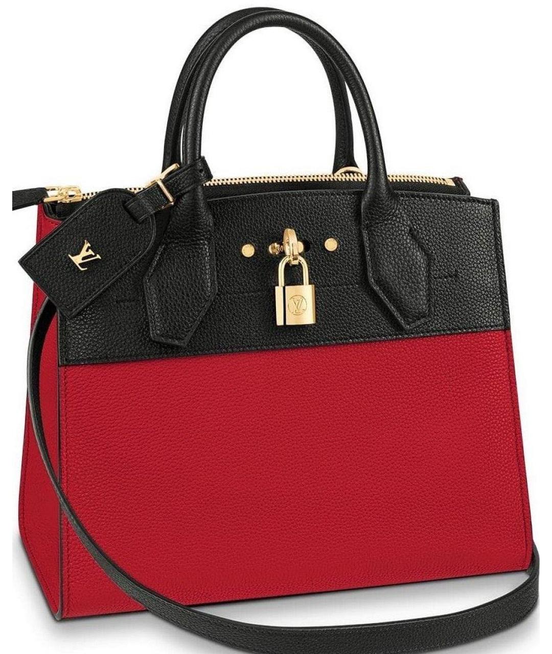 LOUIS VUITTON Красная кожаная сумка с короткими ручками, фото 6