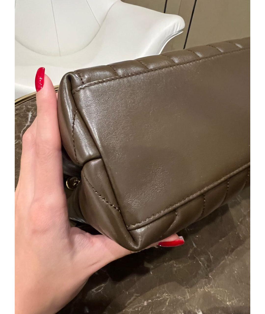 SAINT LAURENT Коричневая кожаная сумка через плечо, фото 5