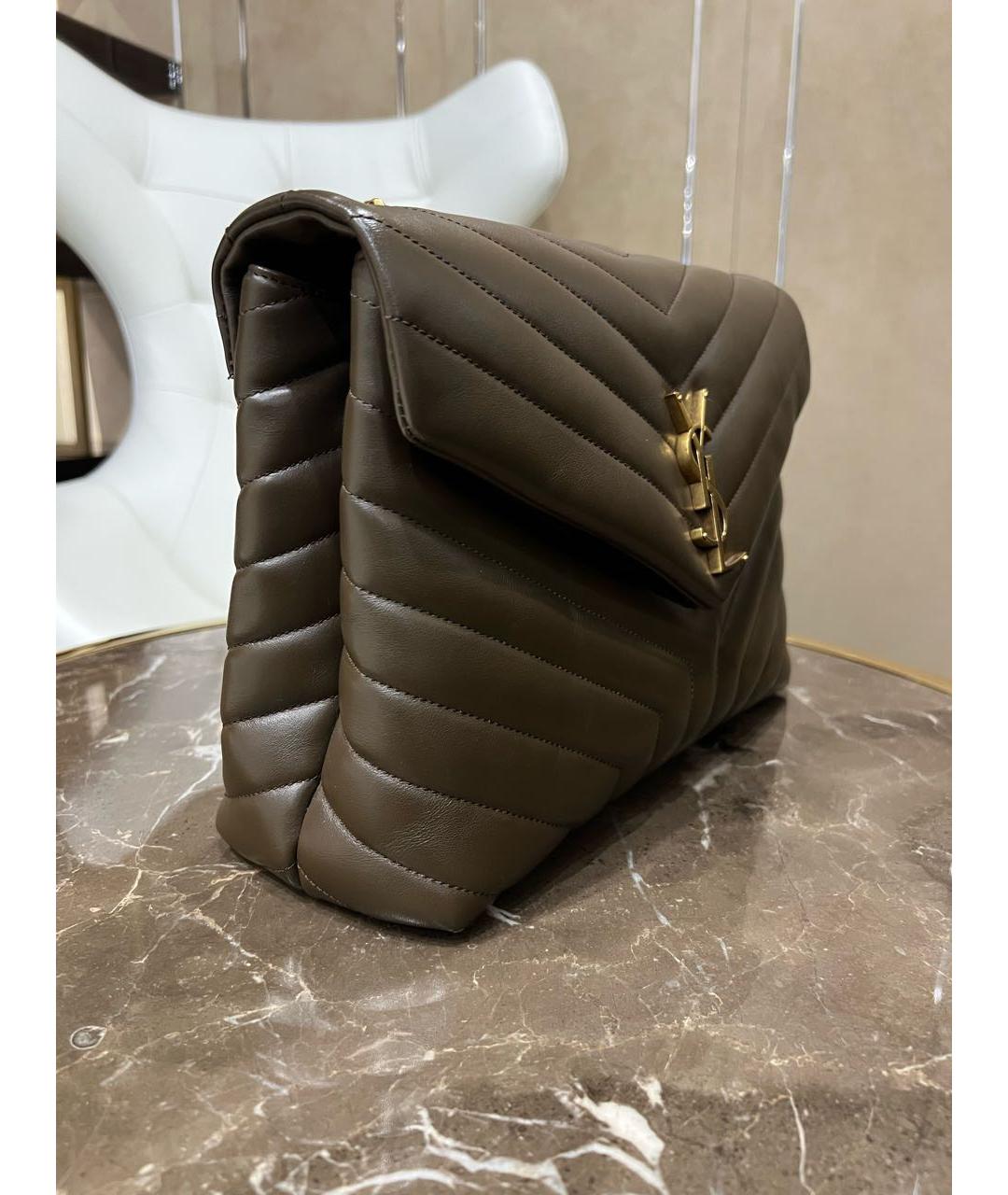 SAINT LAURENT Коричневая кожаная сумка через плечо, фото 2