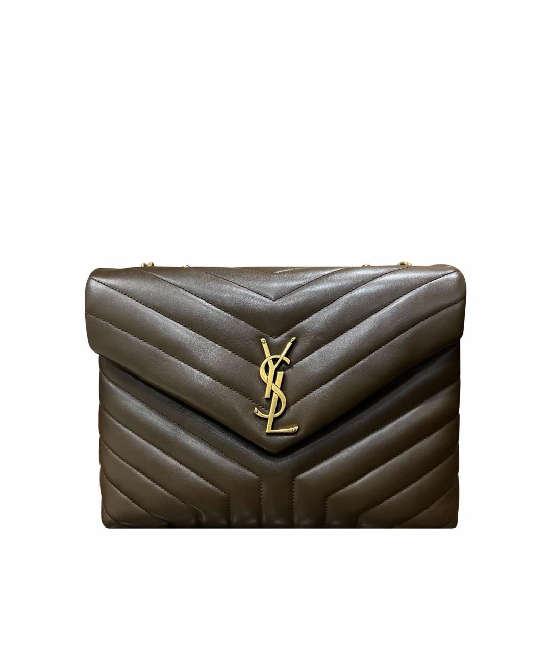 SAINT LAURENT Коричневая кожаная сумка через плечо, фото 1